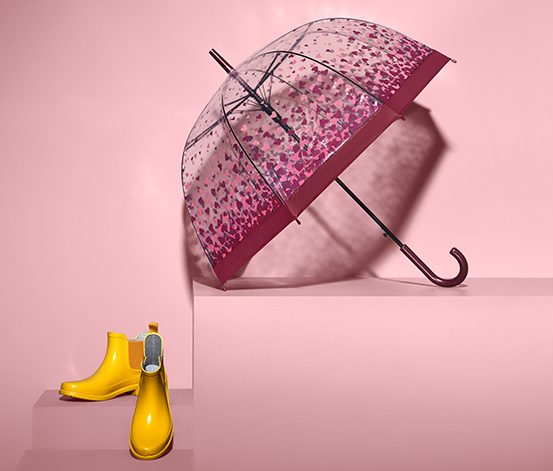 Esernyő, átlátszó, rózsaszín szívecskés 388473 a Tchibo-nál.