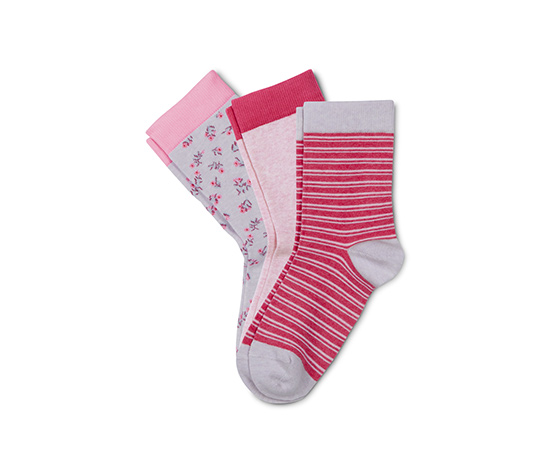 3 pár női zokni szettben, mintás, rózsaszín 607586 a Tchibo-nál.