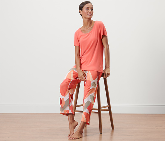 Női 7/8-os pizsama, mintás/lazac online bestellen bei Tchibo 663652