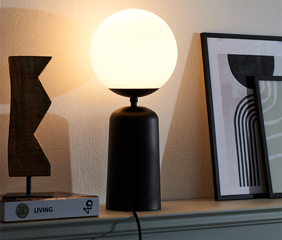 Asztali lámpa, üvegbúrával, fekete online bestellen bei Tchibo 650696