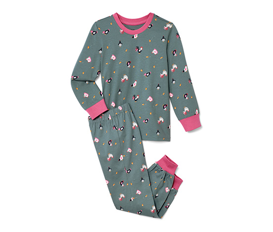 Kislány pizsama, állatos, galambkék 669239 a Tchibo-nál.