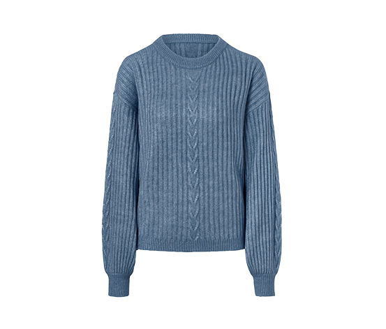 Női kötött pulóver, gyapjúval, világoskék online bestellen bei Tchibo 621164