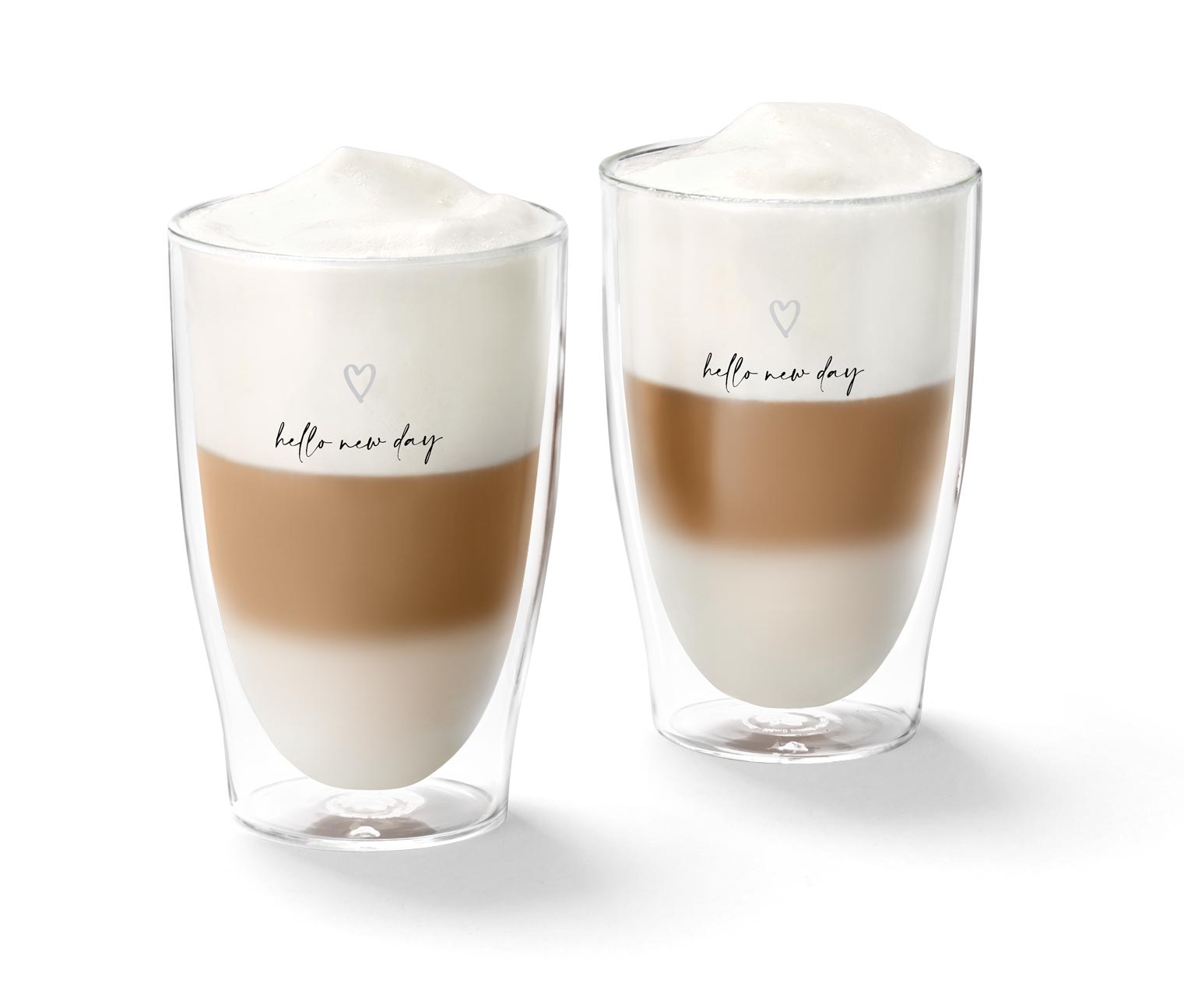 Latte macchiato poharak szettben, szívecske mintás 655995 a Tchibo-nál.