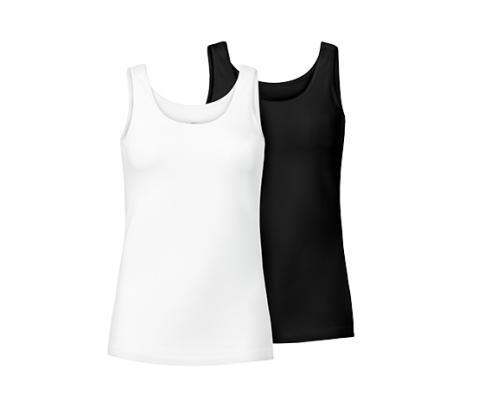 2 női trikó szettben, fekete/fehér 656289 a Tchibo-nál.