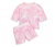 Lány rövidnadrágos pizsama, batikolt, rózsaszín
