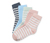 5 pár női zokni szettben, csíkos, kék/rózsaszín