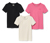3 lány póló, fekete/pink/krém